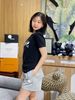  Áo phông đen - 2 gấu chữ trắng 