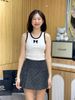  Áo 3 lỗ trắng viền đen - nơ xê quin 