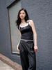  Áo tank top đen viền trắng - logo vuông ngực 