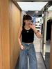  Áo tank top đen tim ngực 