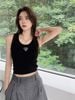  Áo tank top đen tim ngực 