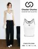  Áo tank top trắng viền đen CC 