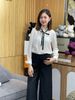  Sơ mi lụa trắng - nơ đen 