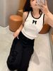  Áo 3 lỗ trắng viền đen - nơ xê quin 