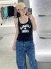  Áo tank top đen viền trắng - gấu ADORE 