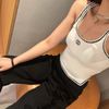  Áo tank top trắng viền đen CC 