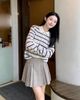  Áo Polo cổ trắng-kẻ dài tay 