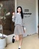  Áo Polo cổ trắng-kẻ dài tay 