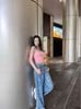  Tank top hồng - viền đen 