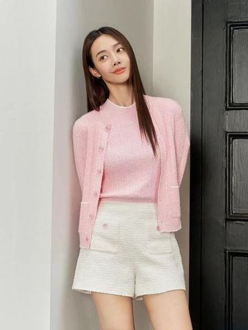  1.CDG hồng - 2 túi viền trắng 