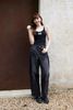  Tank top đen viền trắng - nơ ren 