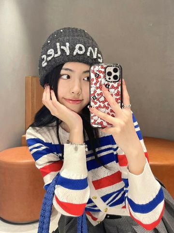  Mũ xám đính ngọc - chữ CC 