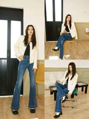  Áo dạ tweed be túi giả 