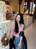  Tank top hồng - viền đen 