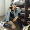  Bộ áo khoác jean và quần sooc jean 2 túi trước set 