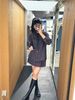  SET Áo Sơ mi kẻ vạt đen và Chân váy kẻ 