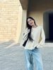  Áo dài tay trắng be logo CC trước ngực 