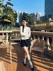  Áo CDG trắng len thừng 
