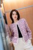  Áo dạ tweed hồng túi viền trắng 