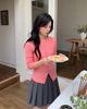  Áo CDG hồng đào - túi ngực chữ trắng 