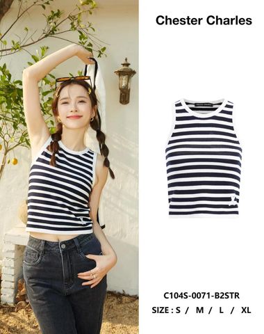  Áo 3 lỗ kẻ gấu trắng 