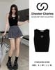  Áo tank top đen tim ngực 
