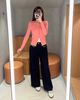  Áo CDG hồng đào - túi ngực chữ trắng 
