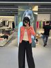  Áo CDG hồng đào - túi ngực chữ trắng 