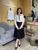  Sơ mi lụa trắng - nơ đen 