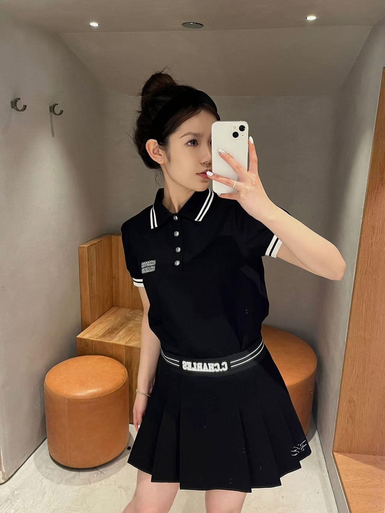  Áo polo cổ viền trắng 