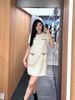  Váy dạ tweed ngắn tay trắng - 4 túi viền đen 