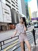  Bộ Áo tweed hồng ngắn tay và Quần short dạ tweed hồng kẻ set 