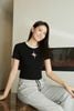  Áo thun gân tia chớp đen 