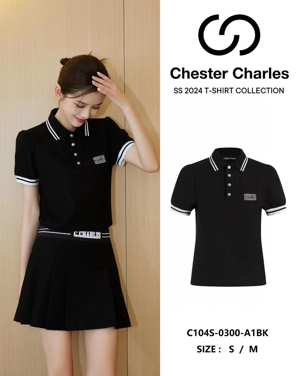  Áo polo cổ viền trắng 