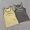  Áo tanktop xanh rêu- chữ Hongkong 