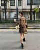  Áo kẻ caro nâu - 2 túi trước 