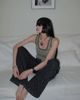  Áo tanktop xanh rêu- chữ Hongkong 