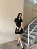  Áo Polo ngắn tay đen- Cổ trắng 