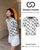  Áo CDG trắng ngắn tay full logo CC 