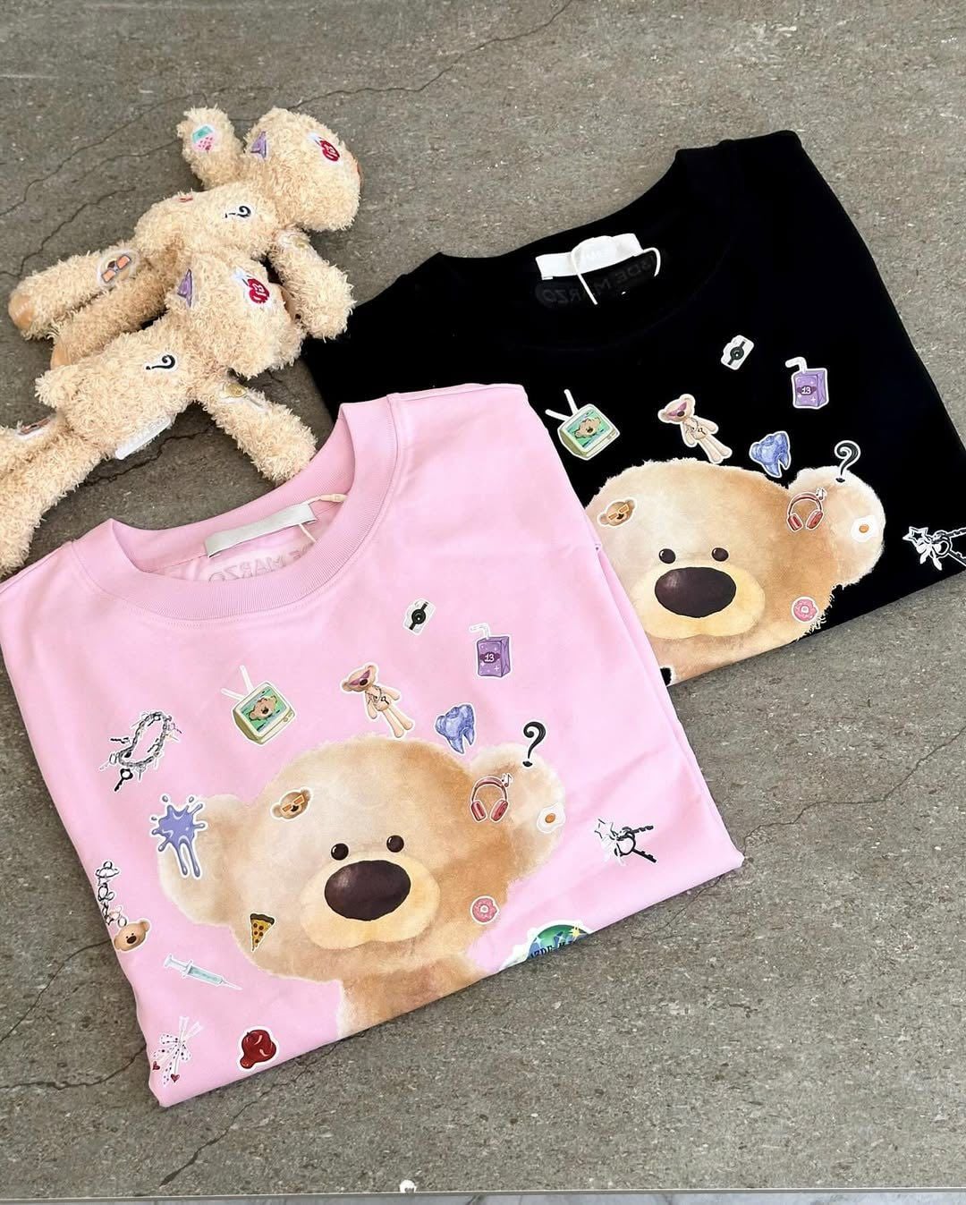  Áo phông Đen/Hồng/Trắng 