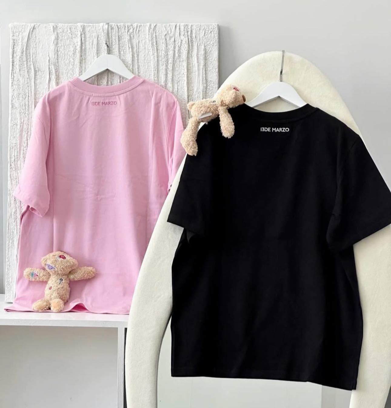  Áo phông Đen/Hồng/Trắng 