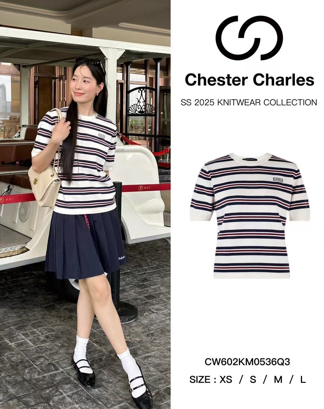  Áo ngắn tay trắng kẻ đen , đỏ ngang 