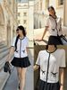  Áo CDG ngắn tay trắng viền đen, 2 túi nơ 