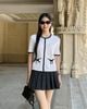  Áo CDG ngắn tay trắng viền đen, 2 túi nơ 