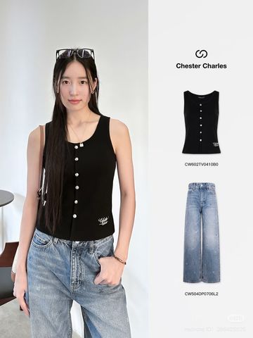  Áo 3 lỗ đen - 6 cúc bạc 