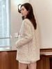  Áo dạ tweed chấm sắc màu 