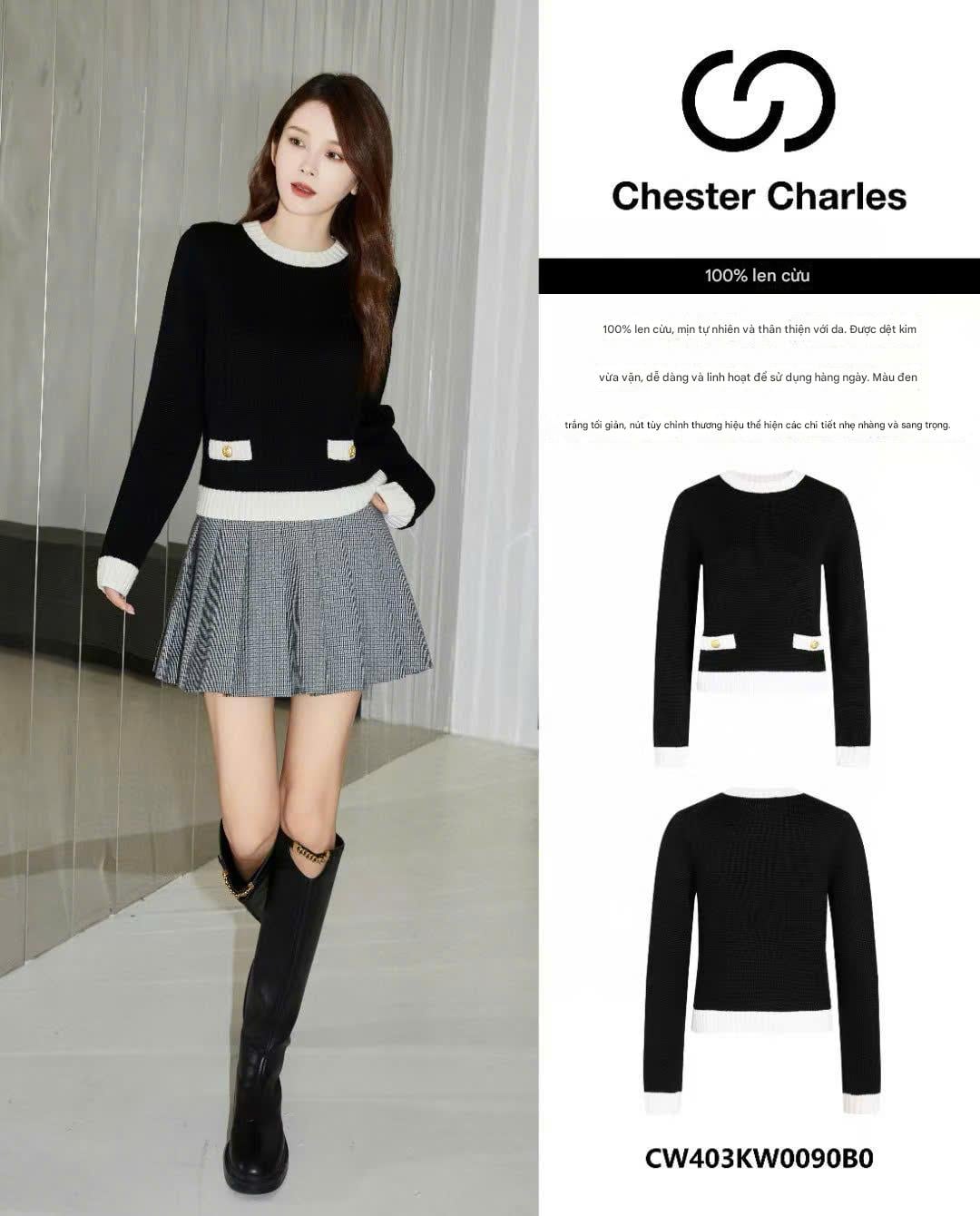  Áo len dài tay 2 túi giả 