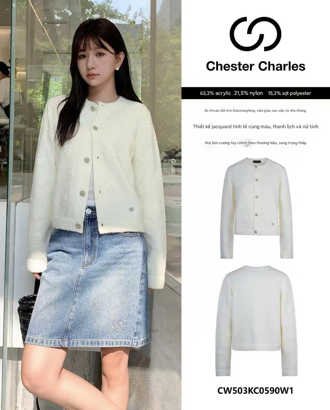  3.CDG trắng - hoạ tiết nổi 