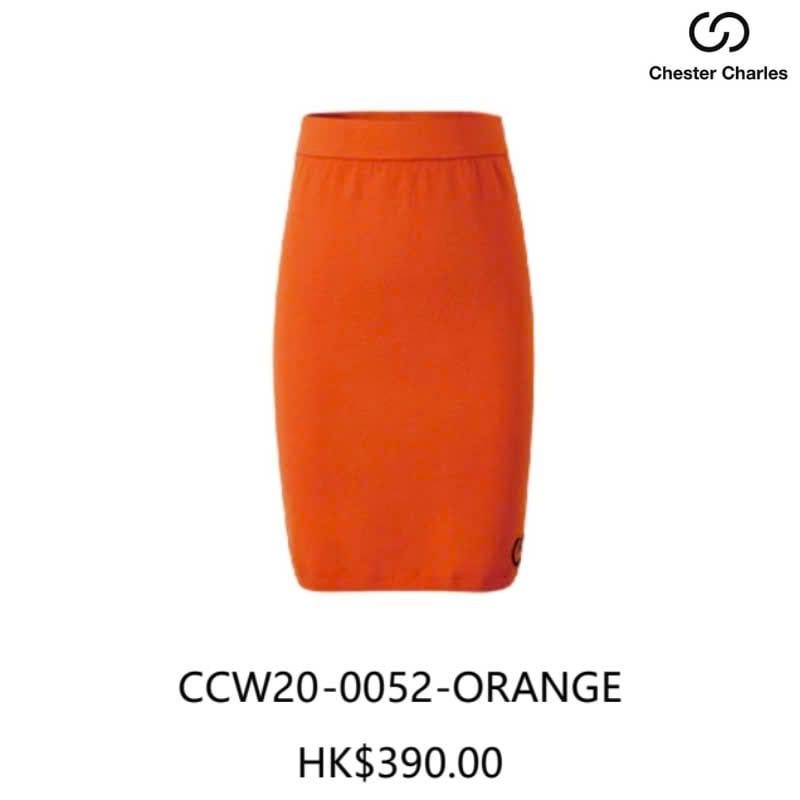  Chân váy len dáng bút chì - cam 
