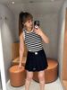  Chân váy ngắn xếp ly - belt kim loại 